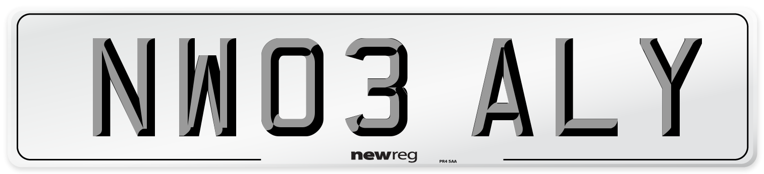 NW03 ALY Number Plate from New Reg